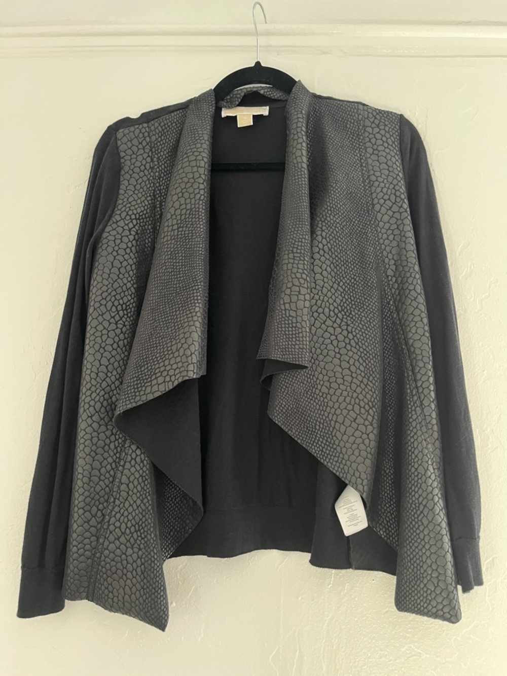 Michael Kors Black Open-Front Women's Draped Cardigan Sweater